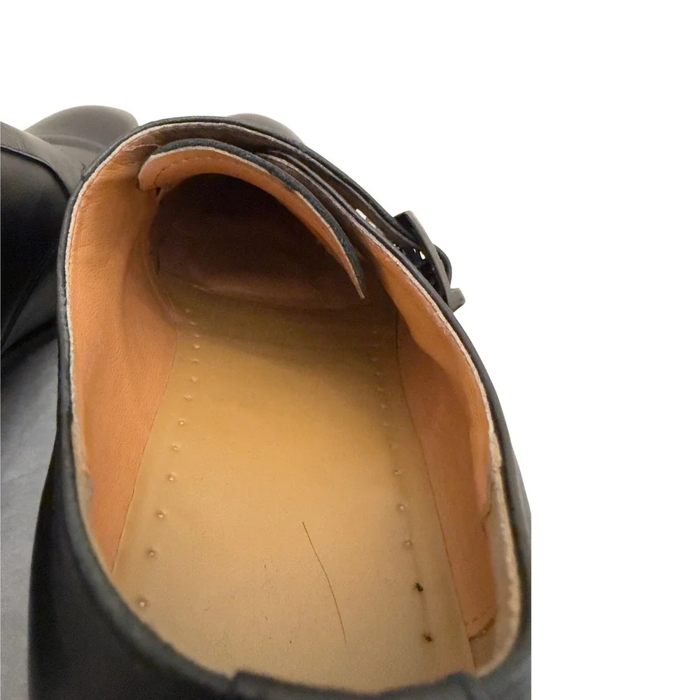 Unbranded Double Monk Strap Dress Shoes Mens 45 Black Excellent Leather Loafers